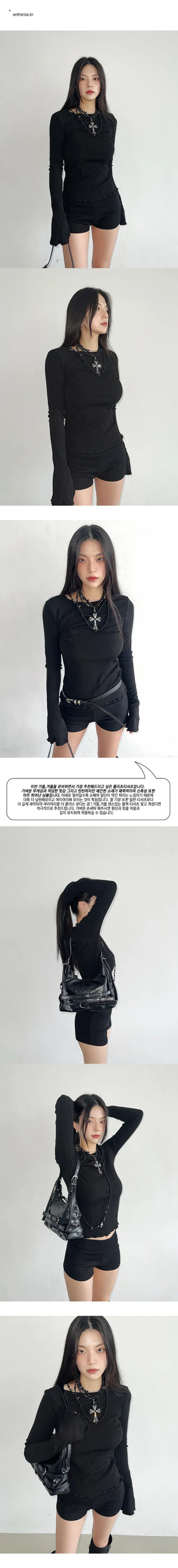 Pleated black t-shirt