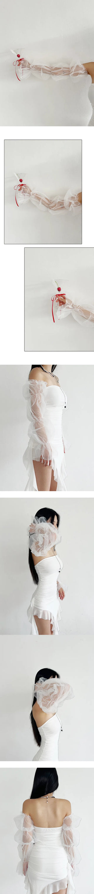 Volume chiffon arm warmer wedding warmer party prop Halloween