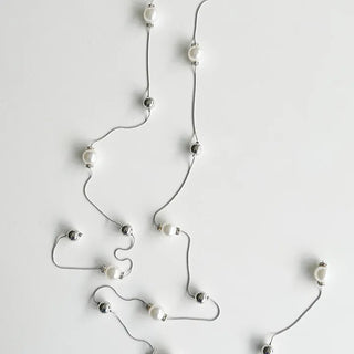 Silver ball pearl skinny belt