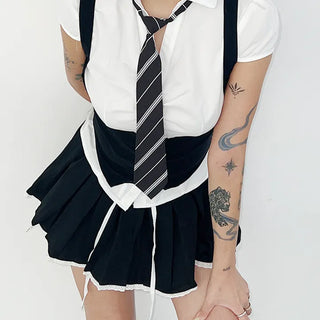 Casual ballet core pleated skirt in