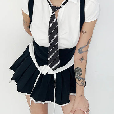 Casual ballet core pleated skirt in