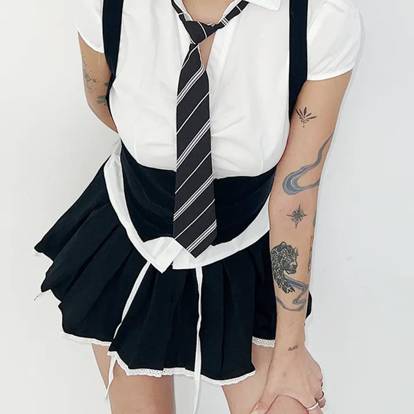 Casual ballet core pleated skirt in