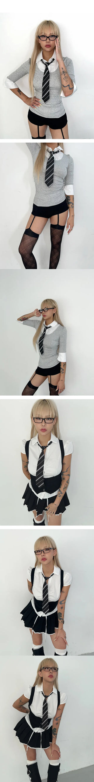 School look high teen geek chic tie