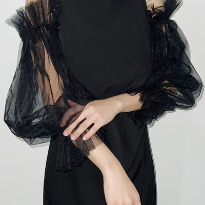 Stretch arm warmer, wedding warmer, wedding prop, see-through warmer, year-end look, Halloween