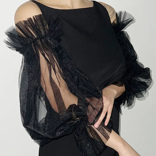 Stretch arm warmer, wedding warmer, wedding prop, see-through warmer, year-end look, Halloween