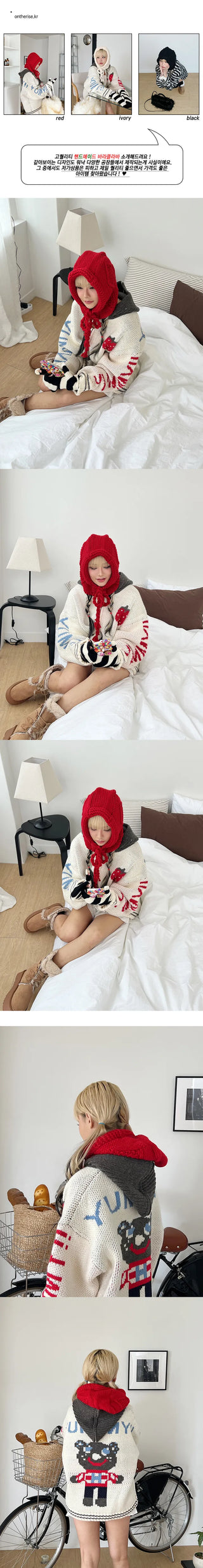 Handmade balaclava hat, winter hat, ski hat 3 color