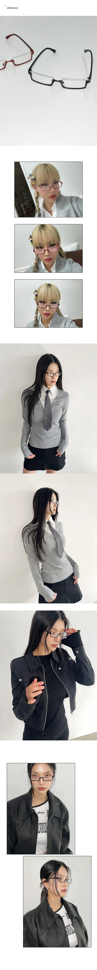 Nerd semi-rimless metal glasses in