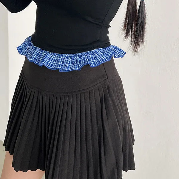 Black pleated skirt pants, size 2