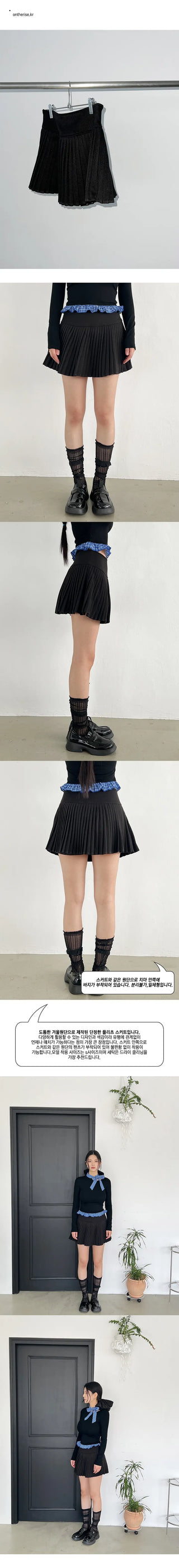 Black pleated skirt pants, size 2