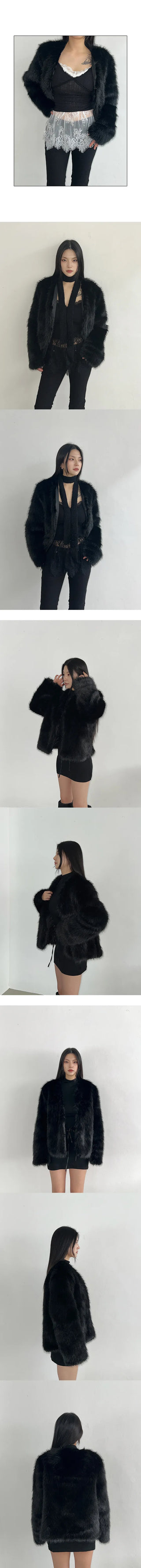 Wide eco-fur jacket