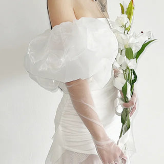 Volume long gloves, wedding gloves, wedding accessories,