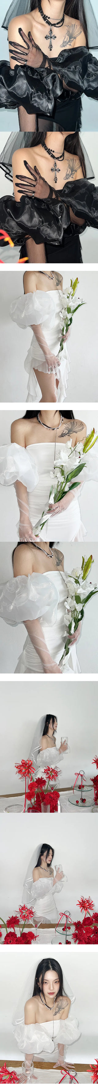 Volume long gloves, wedding gloves, wedding accessories,