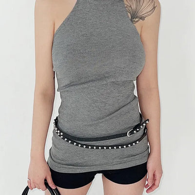 Stella Gray Halter Neck Knit