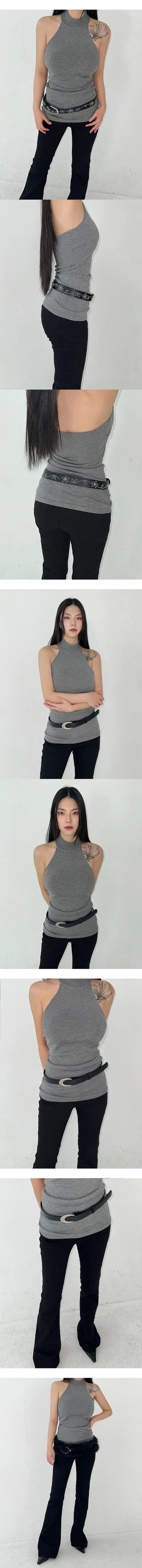Stella Gray Halter Neck Knit