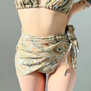 Oriental Green Bikini Skirt Set
