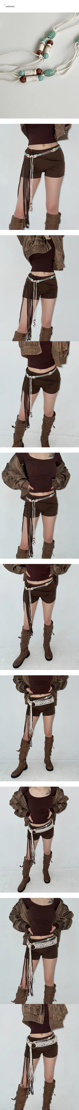 Mint Blue Gemstone Ethnic Belt
