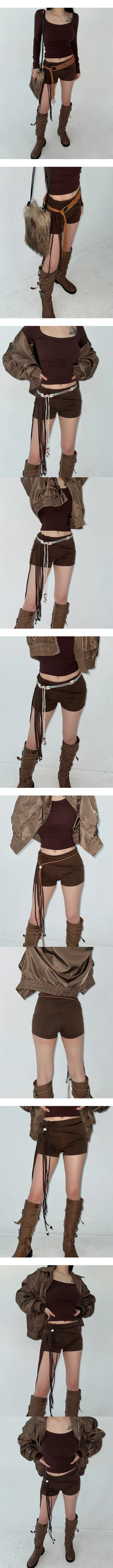 Brown string shorts