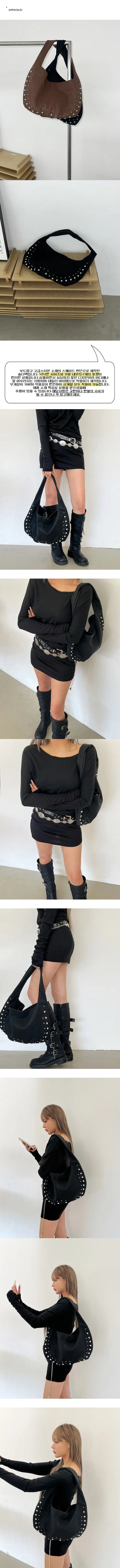 Closer Studded Shoulder Bag Suede Bag