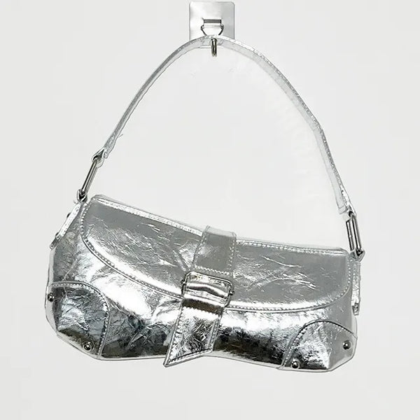 Light silver shoulder bag