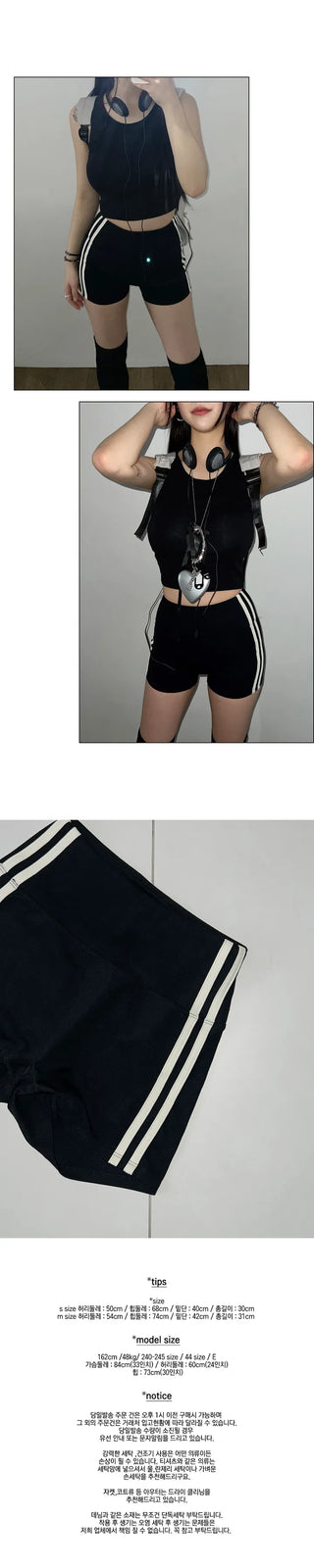 Line Sporty Shorts, Athletic Leggings, Short Leggings, Biker Pants, 2 sizes