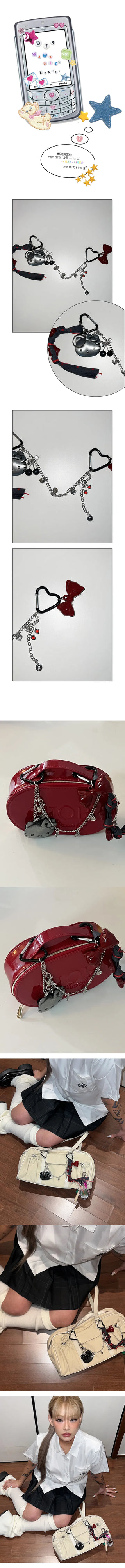 Heart Ring Red Catch Keychain Set Baekku Keychain