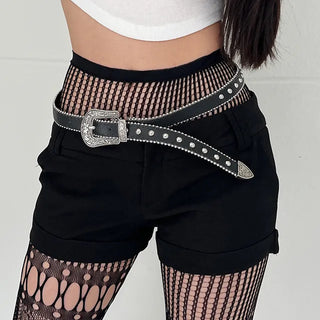 Dust Black Skinny Belt