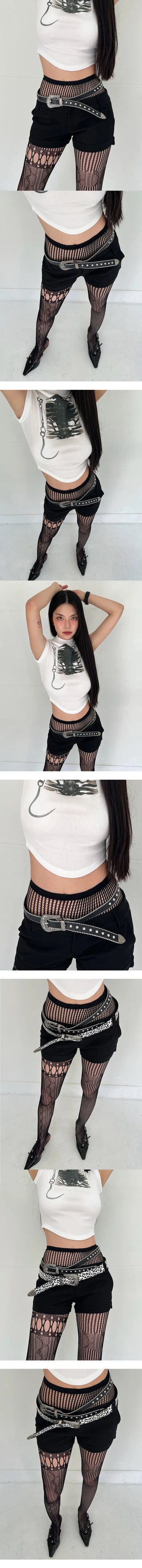 Dust Black Skinny Belt
