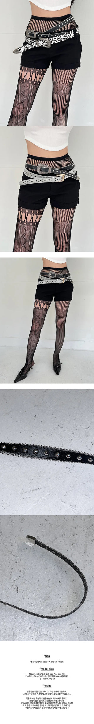Dust Black Skinny Belt