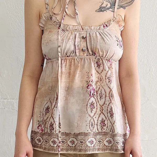 Mori Girl Blouse Ethnic Hippie Sleeveless