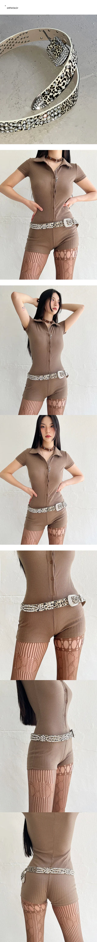 Bold cubic leopard y2k gyaru belt