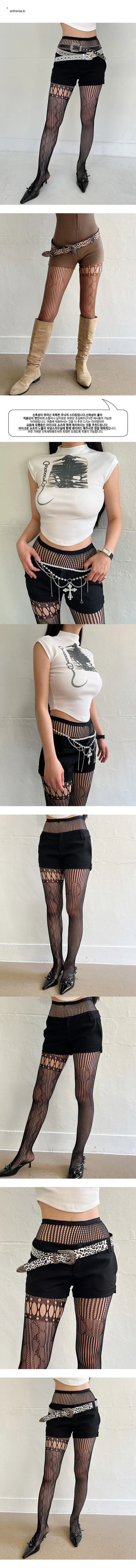 Shaper half fishnet stockings thigh choker garter belt
