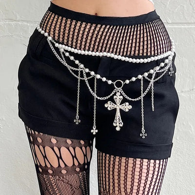Cross-layered antique waist belt