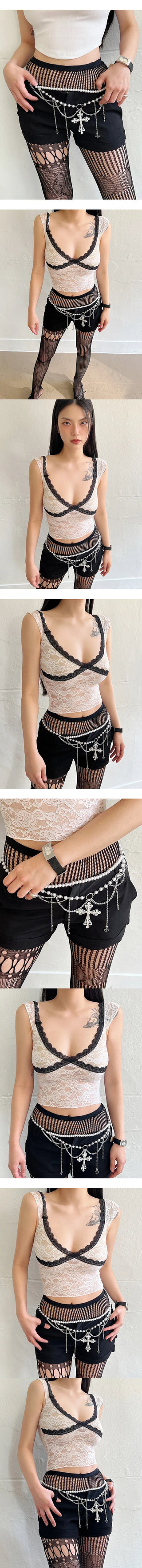 Cross-layered antique waist belt