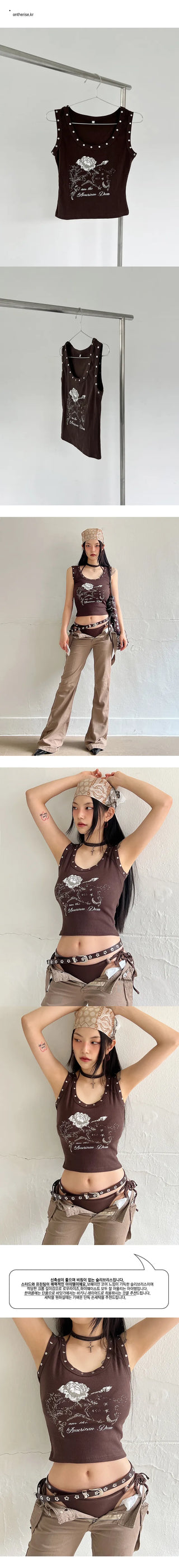 Brown studded ethnic sleeveless nasi