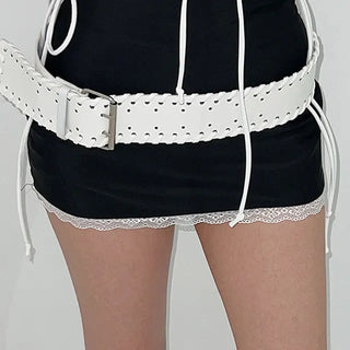 White Stitch Bold Belt