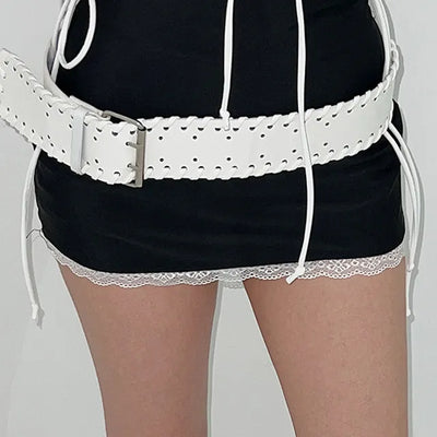 White Stitch Bold Belt