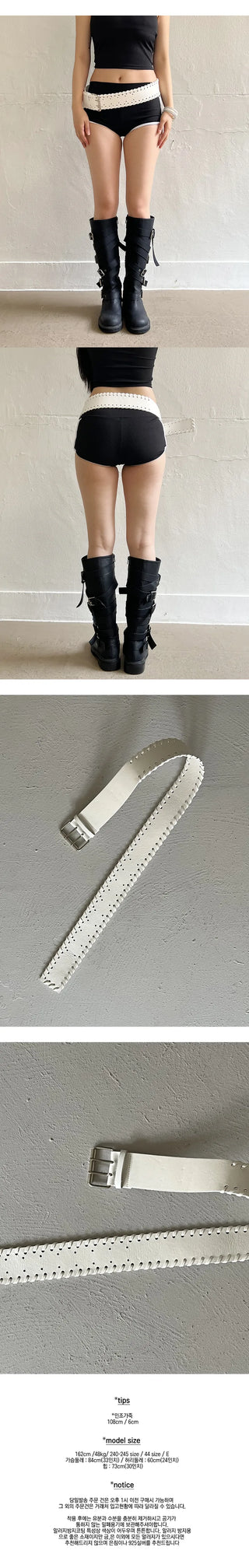White Stitch Bold Belt
