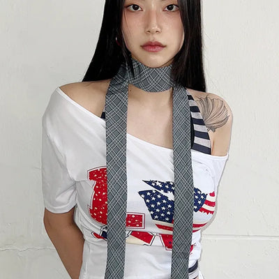 Check tie long muffler, all-season muffler