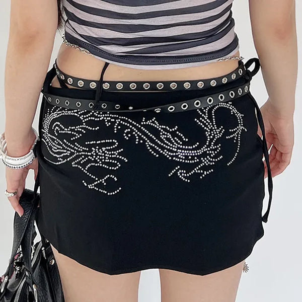 Scarf-style stuffing micro mini skirt