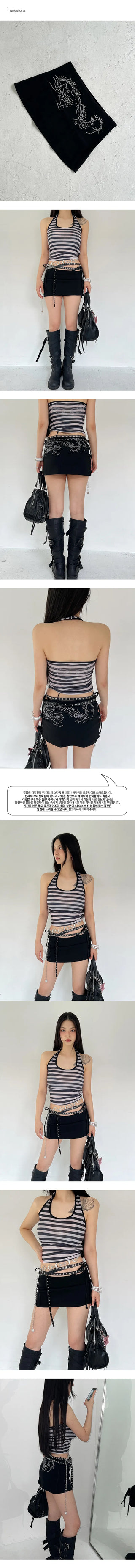 Scarf-style stuffing micro mini skirt