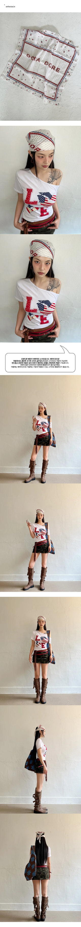 Redline Letter Hair Bandana Scarf