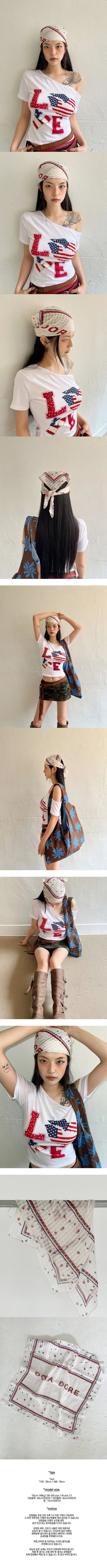 Redline Letter Hair Bandana Scarf