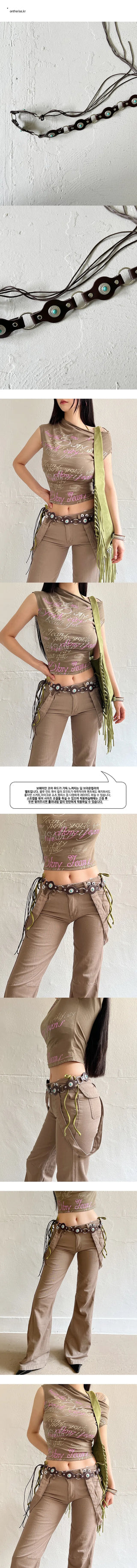 Blueville Deep Brown Bohemian Belt