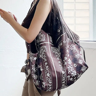 Bandana Paisley Brown Shopper Bag Shoulder Bag