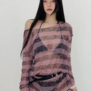 Purple cover knit bikini set