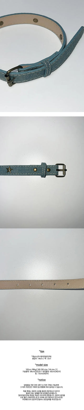 Light denim belt choker