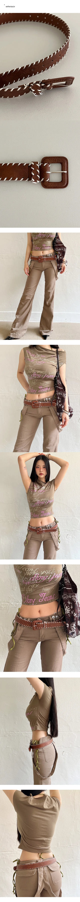 Woody Stitch Brown Belt Bohemian Style Water Balm