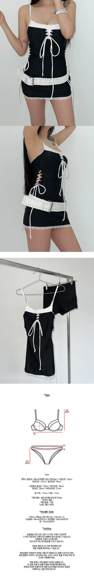 Corset one-piece swimsuit + swim pants set swimsuit set monokini