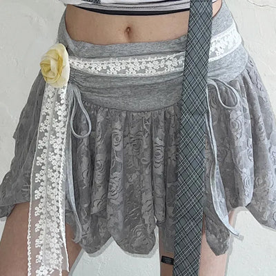 Flower corsage belt set scarf set