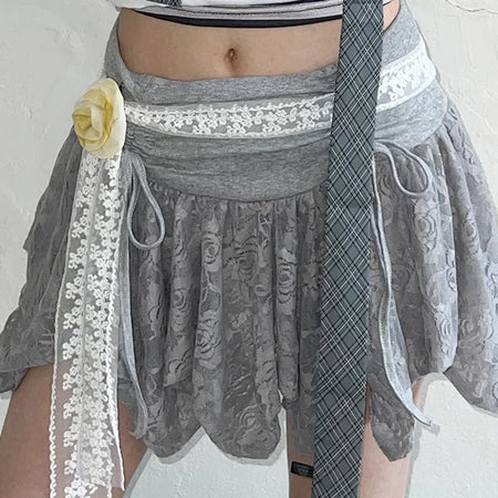Flower corsage belt set scarf set